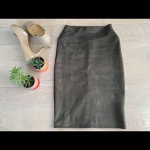 Stassi Faux Suede Pencil Skirt
